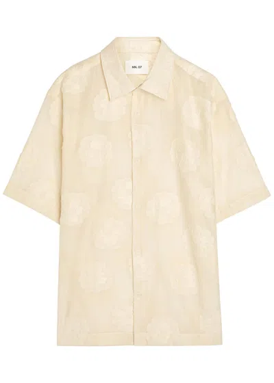 Nn07 Freddy Floral Cotton-blend Shirt In Neutral