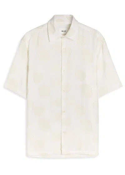 Nn07 Freddy Floral Embroidered Cotton Shirt