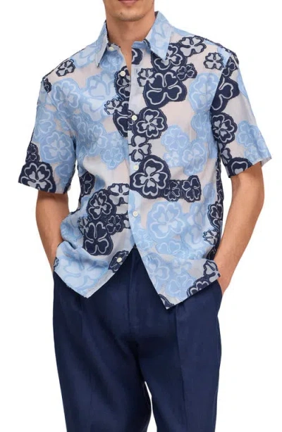 Nn07 Freddy Floral Short Sleeve Button-up Shirt In Multi