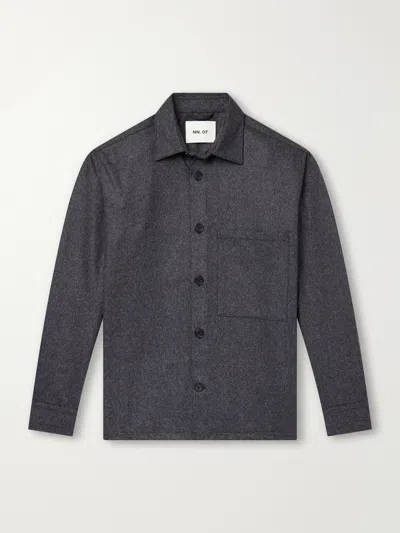 Nn07 Freddy Herringbone Wool-blend Shirt In Multi