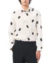 Nn07 Freddy 5737 Leaf Jacquard Organic Cotton Button-up Shirt In Ivory