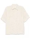 Nn07 Freddy Shirt Tailored Collar Short Sleeves Texture In Neutrals