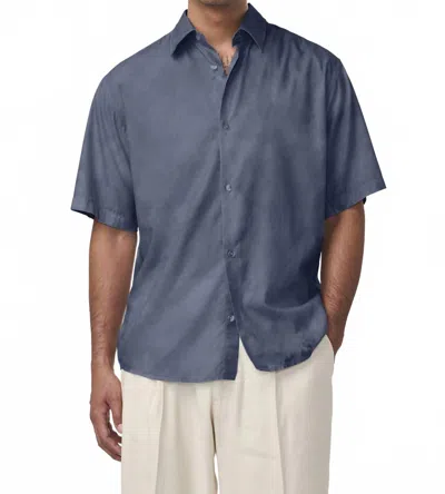 Nn07 Freddy Short Sleeve No Pocket Shirt In Bering Sea In Blue