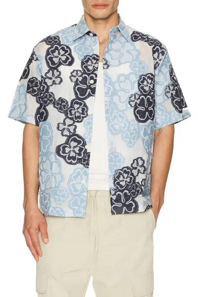 Nn07 Freddy Short Sleeve Shirt 50075 In Blue