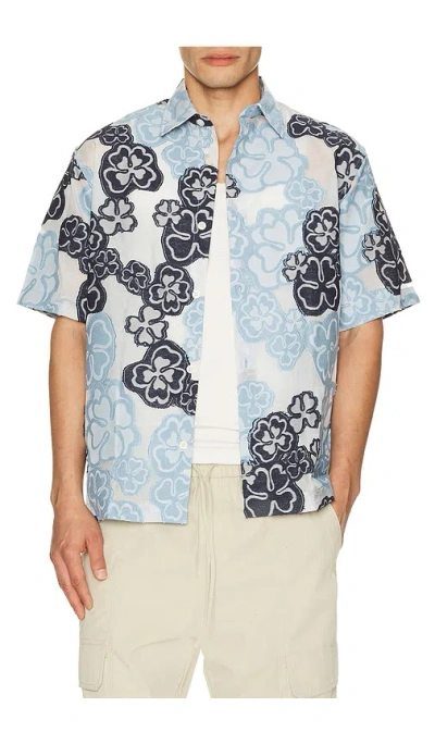 Nn07 Freddy Short Sleeve Shirt 50075 In Blue