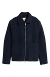 Nn07 Gael 8267 Brushed Wool-blend Jacket In Navy Blue