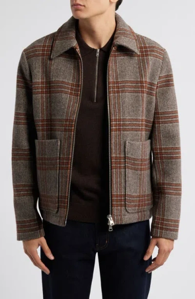 Nn07 Gael 8442 Wool Blend Shirt Jacket In Tan Multi Check