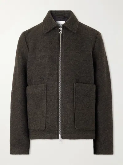 Nn07 Gael Brushed Wool-blend Jacket In Brown
