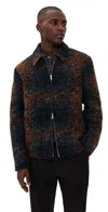 Nn07 Collared Jacket With Textured Fabric And Pockets In Multi