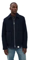 Nn07 Gael Zip Jacket Navy Blue In Blue