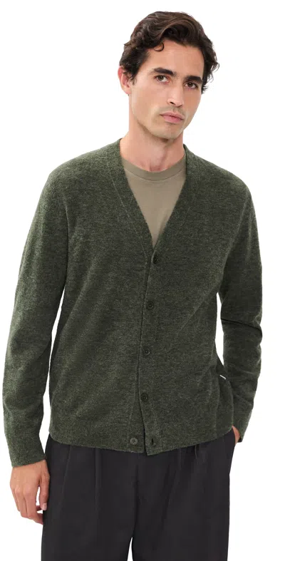 Nn07 Gavin Boucle Knit Cardigan Dark Army In Green