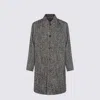 Nn07 Herringbone Pattern Mid-length Coat With Long Sleeves In Gray