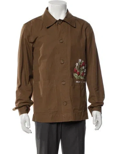 Pre-owned Nn07 Graphic Print Utility Jacket In Brown