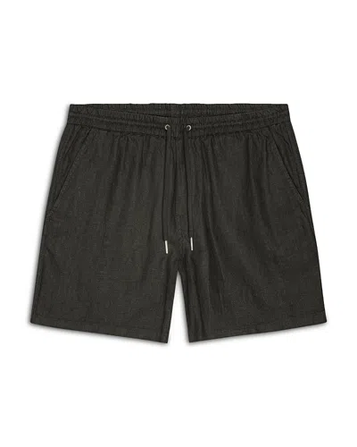 Nn07 Gregor 1454 Relaxed Fit Linen Shorts In Black