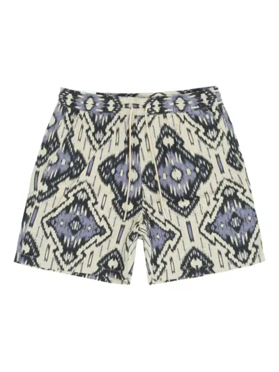 Nn07 Gregor Ikat-pattern Drawstring Shorts In Multi