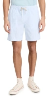 Nn07 Gregor Seersucker Shorts Sea Stripe In Sea Stripe