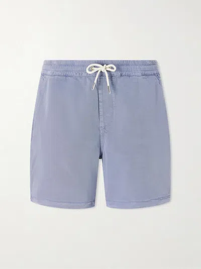 Nn07 Gregor Straight-leg Tencel™ Lyocell And Lenzing™ Ecovero™-blend Twill Drawstring Shorts In Blue