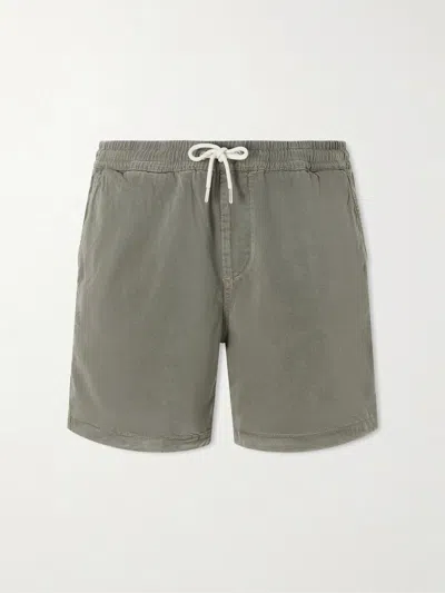 Nn07 Gregor Straight-leg Tencel™ Lyocell And Lenzing™ Ecovero™-blend Twill Drawstring Shorts In Gray