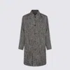 Nn07 Herringbone Pattern Mid-length Coat With Long Sleeves In Gray