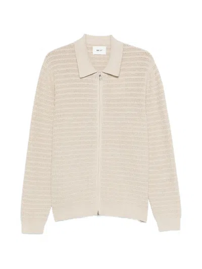 Nn07 Gustav Organic Cotton Zip-up Cardigan In White