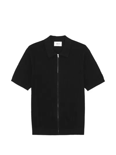 Nn07 Gustav Zip-up T-shirt In Black
