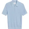 Nn07 Hansie 6600 Organic Cotton Quarter Zip Sweater Polo In Blue