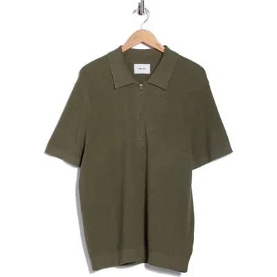 Nn07 Hansie 6600 Organic Cotton Quarter Zip Sweater Polo In Gray