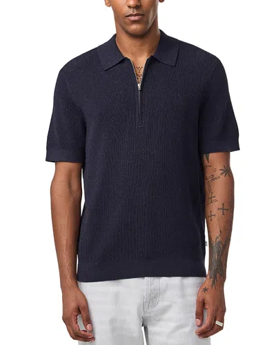 Nn07 Hansie Polo Sweater In Navy Melan