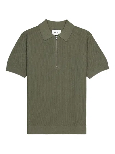 Nn07 Hansie Zippered Short-sleeve Polo Shirt