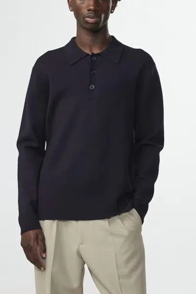 Nn07 Harald Crew Sweater In Navy Blue