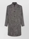 Nn07 Herringbone Pattern Mid-length Coat With Long Sleeves In Gray