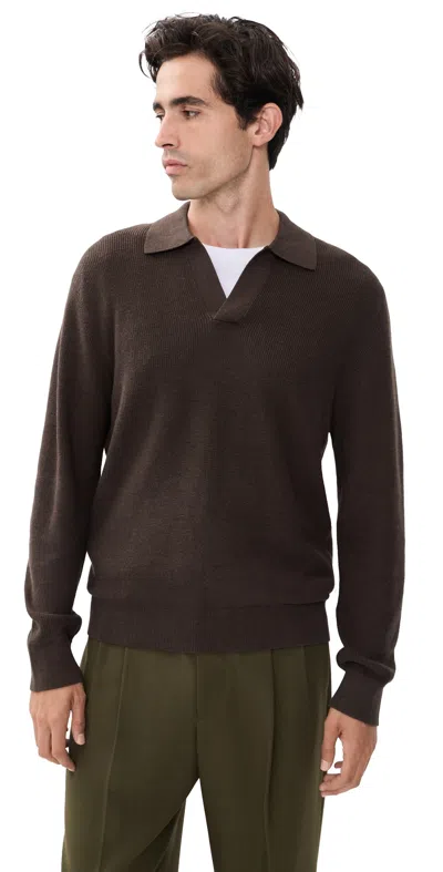 Nn07 Hope Cashmere Blend Polo Brown Melange