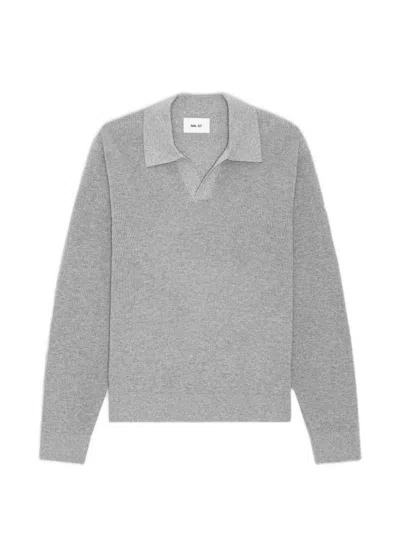 Nn07 Hope Polo-collar Sweater In Gray