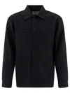 Nn07 Nn.07 "isak" Wool Blend Overshirt In Black
