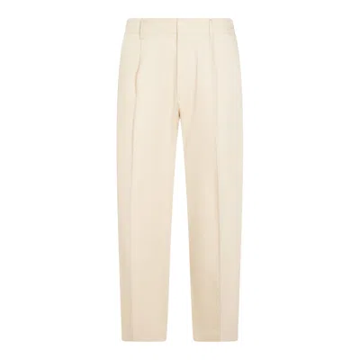 Nn07 Ivory Cotton Pants In Neutral