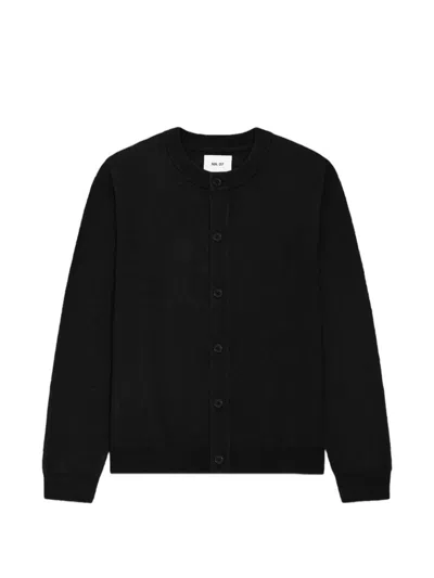 Nn07 Jasper Boiled Wool Cardigan In Black