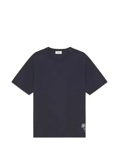 Nn07 Jett Clover-embroidered T-shirt In Blue