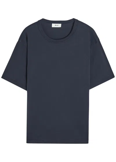 Nn07 Jett Printed Cotton T-shirt In Blue