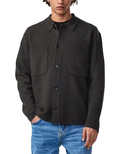 Nn07 Jonas 6398 Wool Overshirt In Black