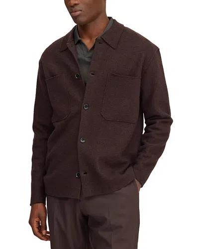 Nn07 Jonas 6398 Wool Overshirt In Burgundy