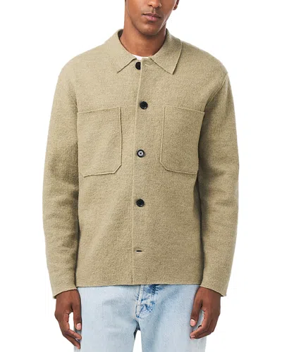Nn07 Jonas 6398 Wool Overshirt In Evergreen