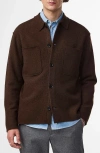 Nn07 Jonas Boiled Wool Shirt Jacket In Brown