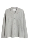 Nn07 Jonas Boiled Wool Shirt Jacket In Grey Mel.