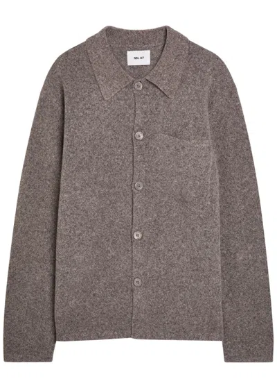 Nn07 Jonas Brushed Wool-blend Overshirt In Brown