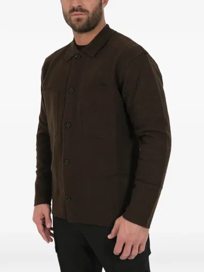 Nn07 Jonas Buttoned Shirt Jacket In Brown