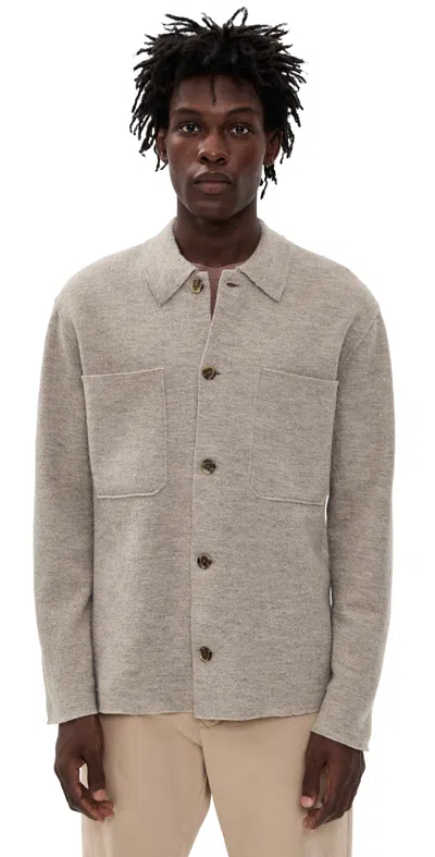 Nn07 Jonas Full Button Sweater Khaki Beige In Brown