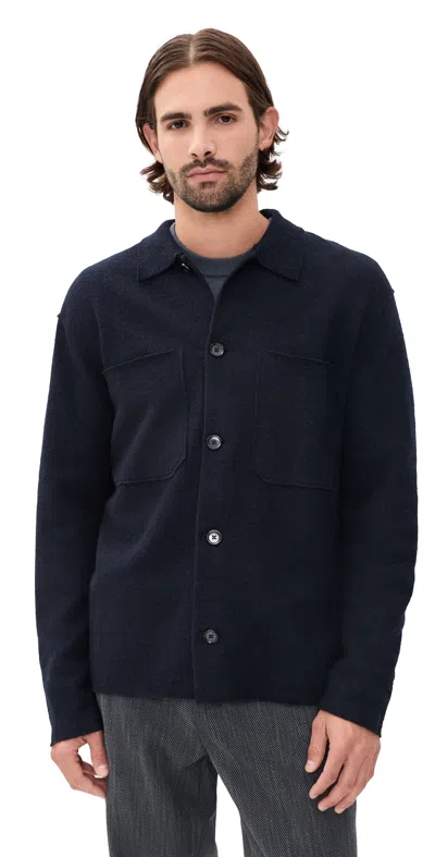 Nn07 Jonas Full Button Sweater Navy Blue