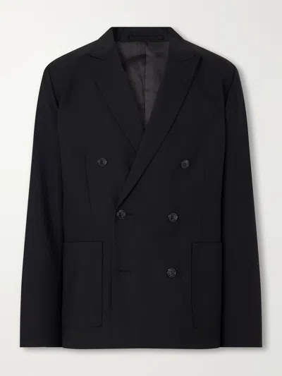 Nn07 Jordin 10037 Double-breasted Woven Blazer In Black