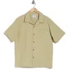 Nn07 Julio 1040 Stretch Short Sleeve Organic Cotton Button-up Camp Shirt In Pale Green