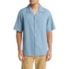 Nn07 Julio Regular Fit Short Sleeve Camp Shirt In Ashley Blue